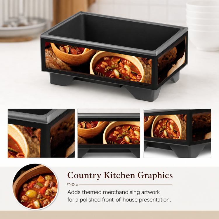 Product image #3 for Vollrath Cayenne Countertop Rethermalizing Soup Merchandiser, Country Kitchen Graphics, Base Unit Only
