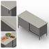 Thumbnail image #3 for Poly Top Work Table with Cabinet Base and Sliding Doors, 120 x 30 Inch
