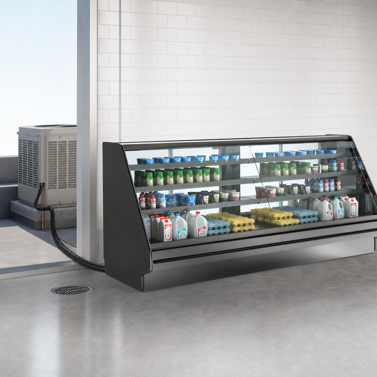 Product image #3 for Fusion GHS452RLB 51 Inch Refrigerated Service Case with Flat Lift-Up Glass