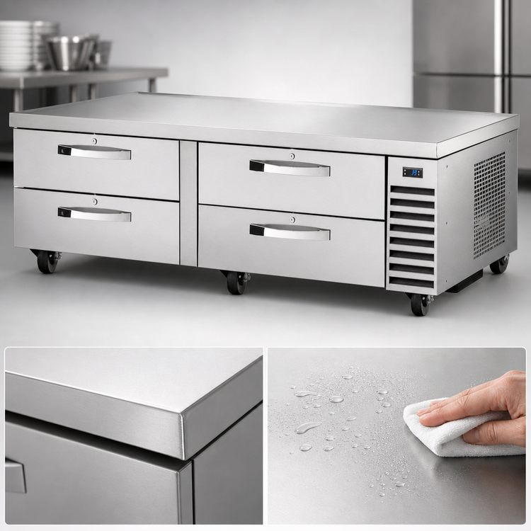 Product image #3 for True 72-3/8 Inch Refrigerated Chef Base with 4 Locking Drawers