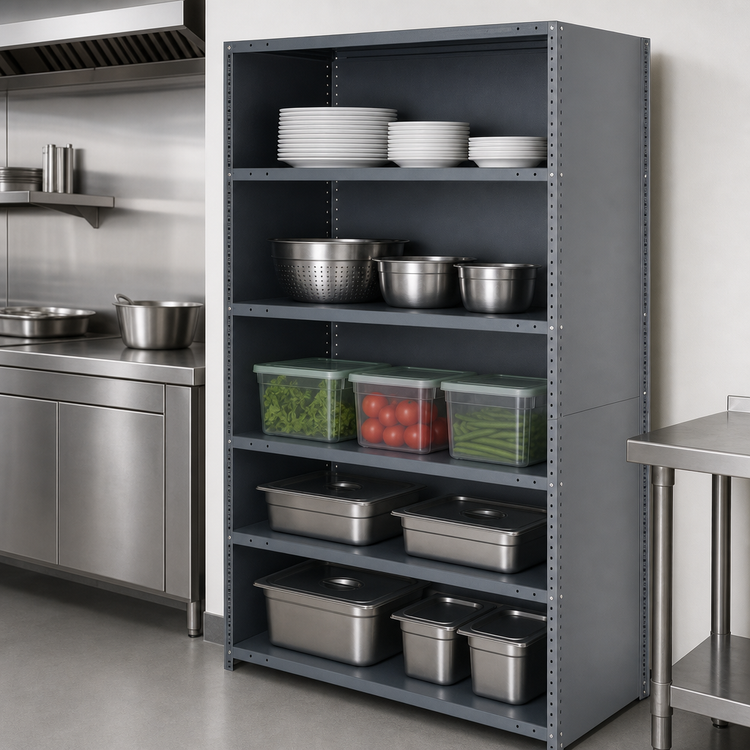 Product image #3 for IRONMAN 4-Shelf Closed Steel Shelving Unit, 36W x 18D x 39H Inches