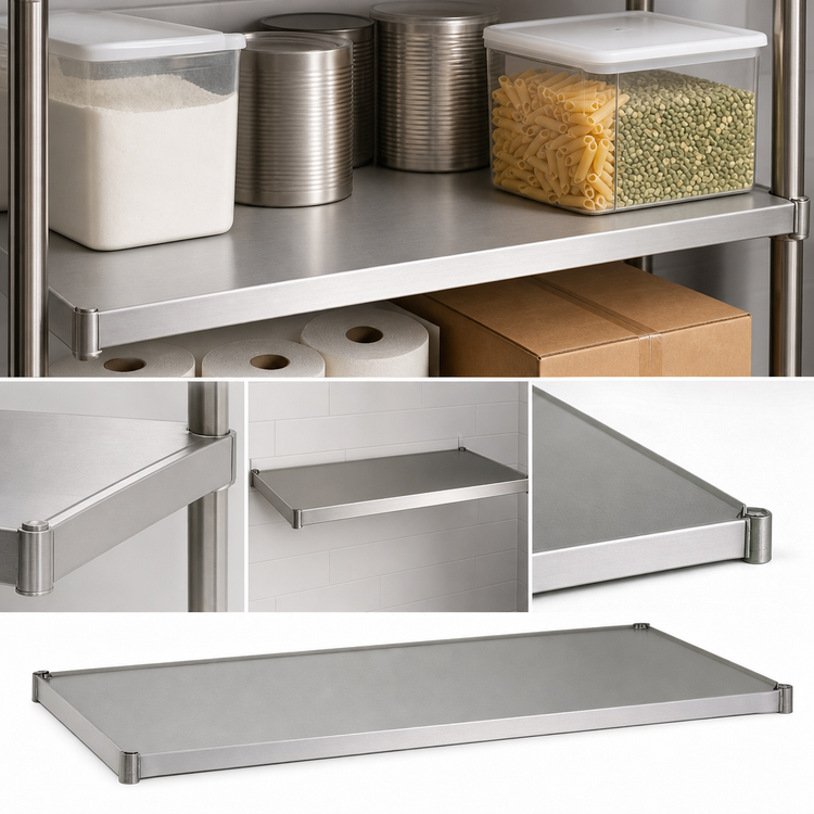 Product image #3 for Eagle Group 42 Inch x 24 Inch 18 Gauge Solid 304 Stainless Steel Shelf with Marine Edge