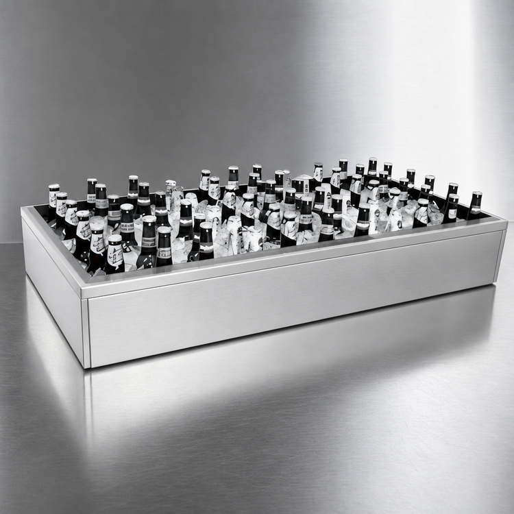 Product image #3 for Glastender Back Bar Ice Display Unit for Bottled Beverages, 24"W x 12"D x 7"H, Stainless Steel