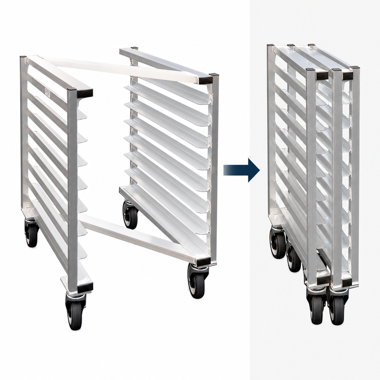 Product image #3 for New Age Half-Size Mobile Z-Type Nesting Bun Pan Rack, 8-Pan Capacity
