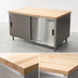 Thumbnail image #3 for BK Resources 48 Inch x 30 Inch Chef Table with Hard Maple Top and Sliding Door Cabinet Base