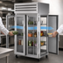Thumbnail image #3 for True Spec Series Two-Section Pass-Thru Reach-In Refrigerator with Glass Front Doors and Solid Rear Doors