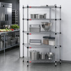 Thumbnail image #3 for Eagle Group Quad-Adjust F2QA2-74-2436C 4-Tier Wire Shelving Starter Unit, Mixed Shelves, 36 x 24 x 74 Inches, Chrome
