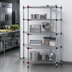 Thumbnail image #3 for Eagle Group Quad-Adjust 4-Tier Wire Shelving Starter Unit, 36 x 24 x 74 Inches, Chrome Finish