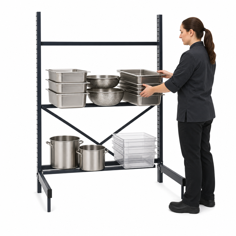 Product image #3 for Metro SmartLever Cantilevered Shelving Starter Base Kit for 36"W x 30"D Shelves