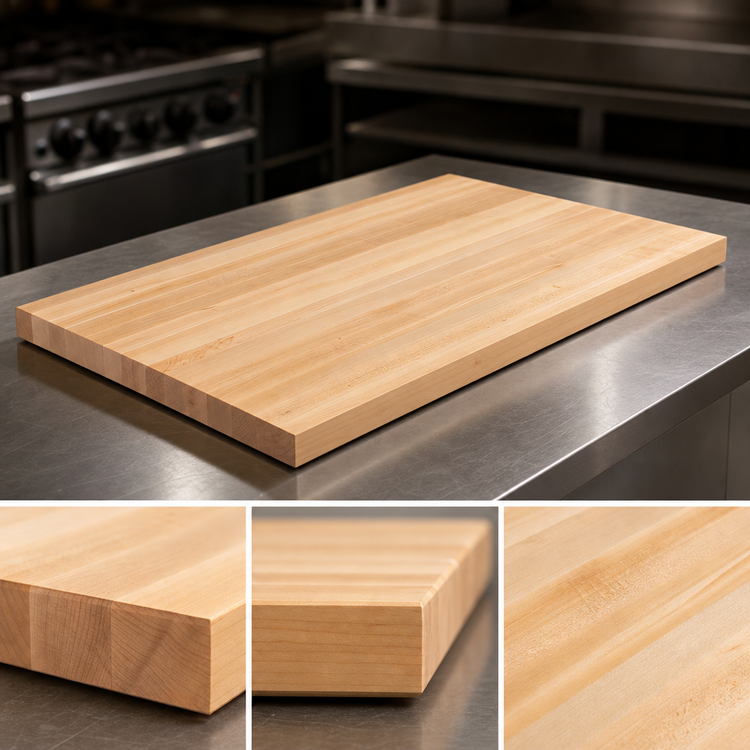 Product image #3 for John Boos Boos Block 36" x 30" x 3" Edge Grain Maple Kitchen Countertop, Penetrating Oil Finish