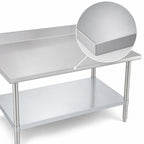 Thumbnail image #3 for Duke Manufacturing 316-3048-5R 48 x 30-Inch Stainless Steel Work Table with 5-Inch Riser, 16-Gauge 300 Series Top and Galvanized Undershelf