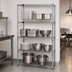Thumbnail image #3 for Quantum Stationary Chrome Wire Shelving Starter Kit, 48 x 18 x 86 Inches, 4 Shelves