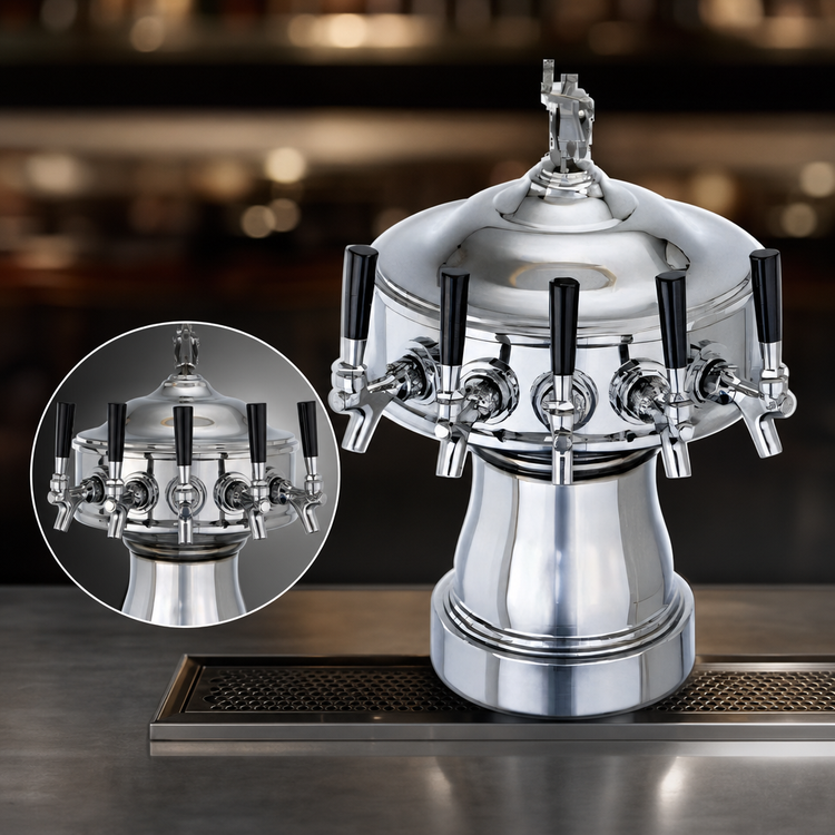Product image #3 for Perlick Gambrinus Countertop Glycol-Cooled 6-Faucet Draft Beer Tower