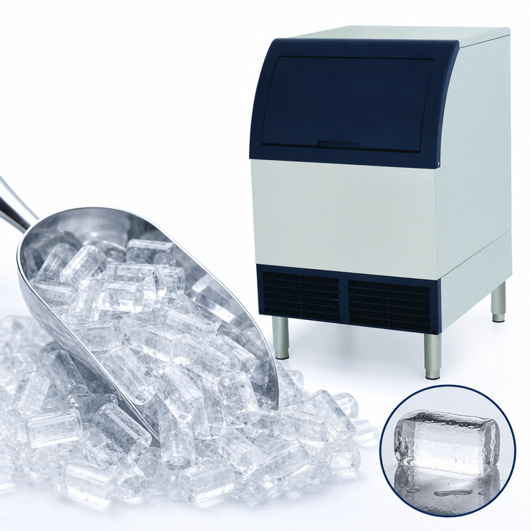Product image #3 for Atosa Half-Dice Cube Ice Maker with Bin, Air-Cooled Self-Contained Condenser, 283 lb/Day, 88 lb Storage