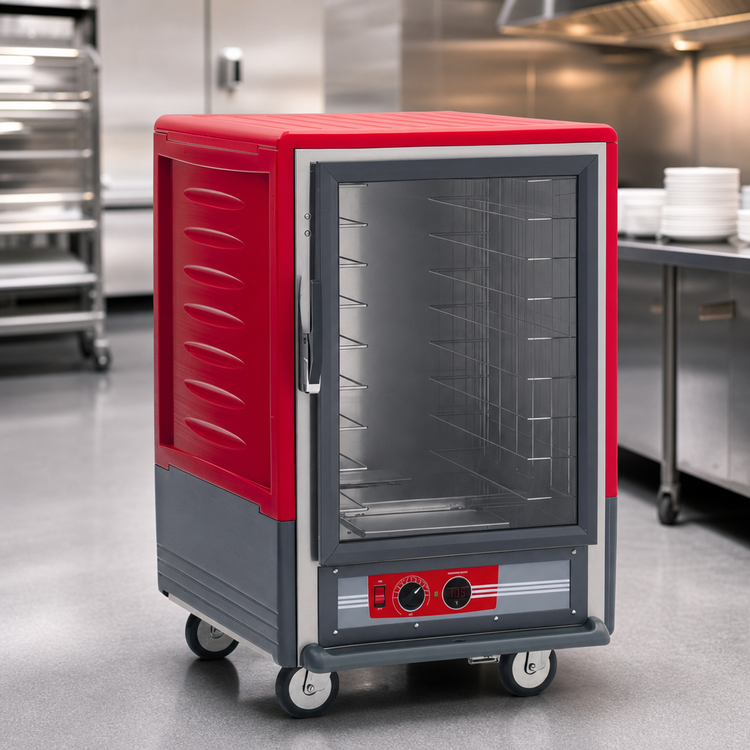 Product image #3 for Metro C5 3 Series Half-Height Heated Holding Cabinet with Clear Polycarbonate Door, Red Insulation Armour, 17 Pan Capacity