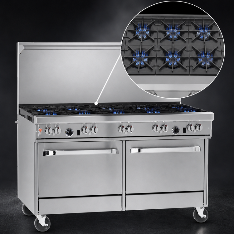 Product image #3 for Southbend Ultimate 60-Inch Gas Restaurant Range with 10 Open Burners and 2 Convection Ovens