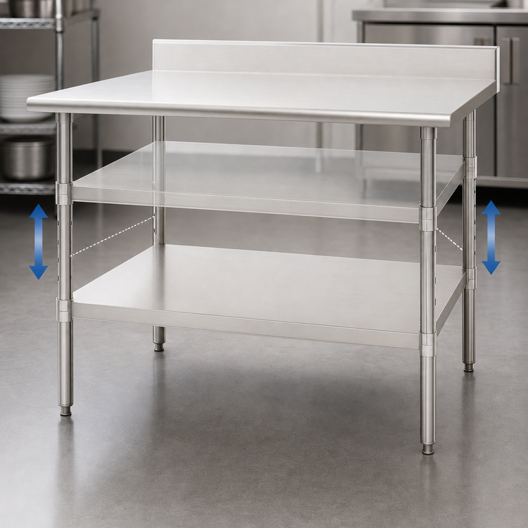 Product image #3 for Eagle Group Adjustable Galvanized Undershelf for 48 x 24-Inch Work Tables