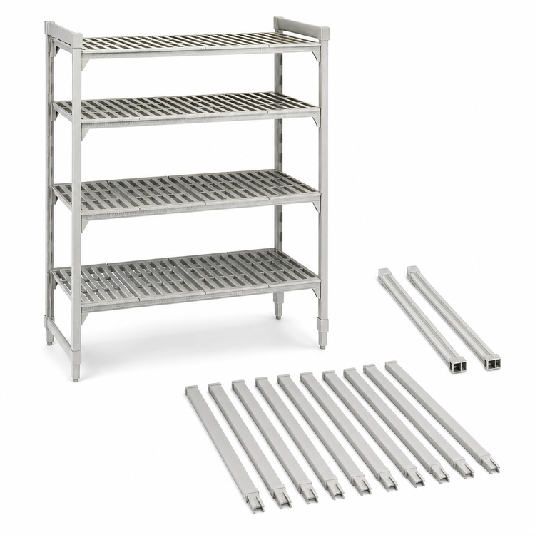 Product image #4 for Cambro Camshelving Premium 48-Inch x 18-Inch x 84-Inch 5-Tier Vented Stationary Starter Polymer Shelving Unit