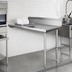 Thumbnail image #3 for CMA Dishmachines 36-Inch Straight Clean Dishtable, Left-to-Right, 16-Gauge Stainless Steel, 8-Inch Backsplash