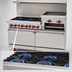 Thumbnail image #3 for American Range 60-Inch Gas Restaurant Range with 4 Open Burners, 36-Inch Raised Griddle/Broiler, and Double Storage Base Cabinets