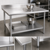 Thumbnail image #3 for Deluxe Series Stainless Steel Work Table with 4-1/2 Inch Backsplash and Adjustable Undershelf, 30 x 24 Inches