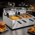 Thumbnail image #3 for Omcan USA CE-CN-0012 Double Countertop Electric Fryer with 2 Fry Pots, 12 lb. Capacity Each