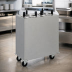 Thumbnail image #3 for Delfield Shelleymatic CAB2-575 Stainless Steel Mobile Enclosed Two-Stack Unheated Dish Dispenser for 5" to 5-3/4" Round Plates