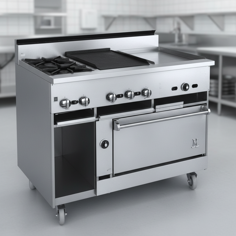 Product image #2 for Jade Bistro JBR-2-24G-36C 36" Gas Restaurant Range with (2) Open Burners, 24" Griddle, and Convection Oven