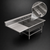 Thumbnail image #3 for John Boos Pro-Bowl 3-Compartment Platter Sink with Left Drainboard, 70-3/16-Inch Wide, 16-Gauge 300 Series Stainless Steel