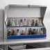 Thumbnail image #3 for Advance Tabco Prestige Supreme 12-Inch Double-Tier Stainless Steel Speed Rail with Locking Cover, 6-Bottle Capacity