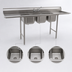 Thumbnail image #3 for Eagle Group 412 Series Three-Compartment Sink with Right Drainboard, 74-5/8