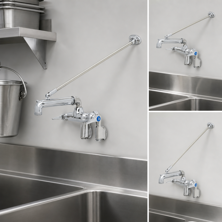 Product image #3 for T&S Brass B-2345 Wall-Mount Service Sink / Mop Sink Faucet with Pail Hook and Garden Hose Outlet