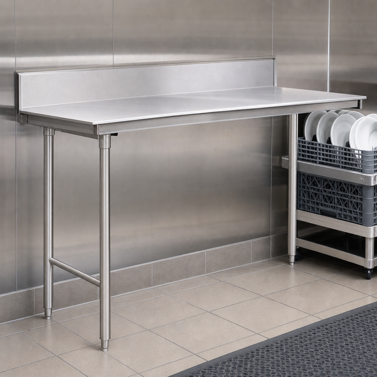 Product image #3 for Eagle Group Straight Clean Dishtable, 72 x 30 Inches, Right-to-Left, 16/430 Stainless Steel Top