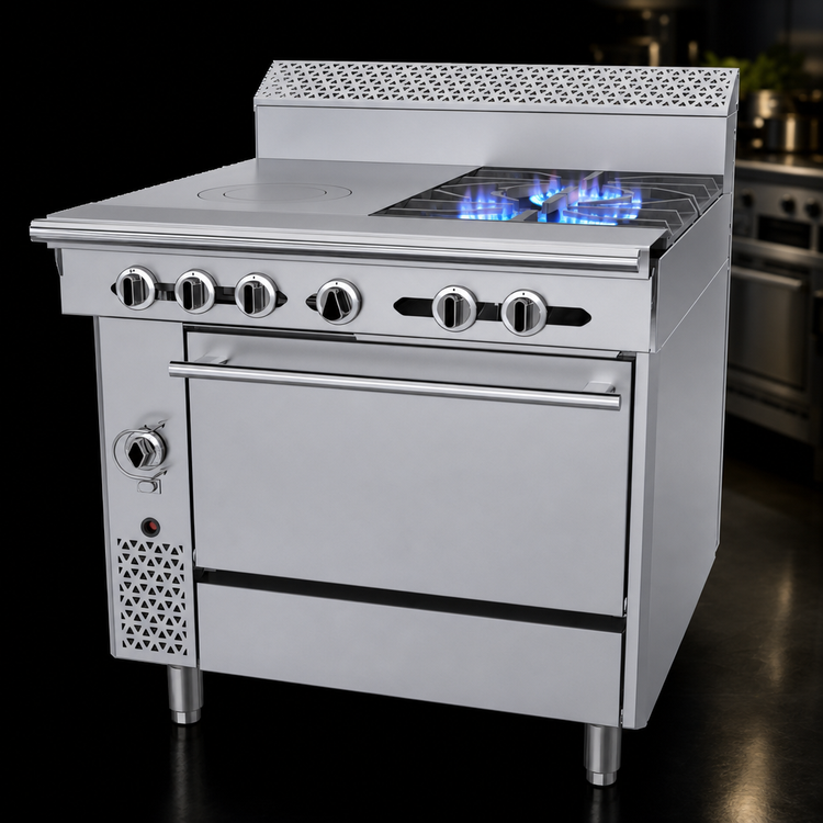 Product image #3 for Garland Cuisine Series 36-Inch Heavy Duty Natural Gas Combination Top Range with Convection Oven