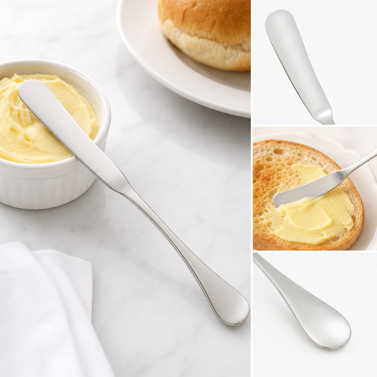 Product image #4 for Winco Venice 6-3/4-Inch Butter Spreader, 18/8 Stainless Steel, Extra Heavy Weight, Mirror Finish