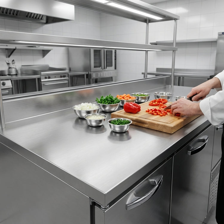 Product image #2 for Continental Refrigerator Designer Line DFA68NSSBS 68 Inch Two Section Worktop Freezer