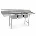 Thumbnail image #3 for Eagle Group 412 Series Three-Compartment Floor Model Sink with Dual Drainboards, 90-Inch, 430 Stainless Steel