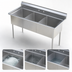 Thumbnail image #3 for Sapphire Manufacturing 36-Inch 3-Compartment Stainless Steel Commercial Sink with Backsplash and Legs