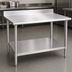 Thumbnail image #3 for Eagle Budget Series 72-Inch x 36-Inch 430 Stainless Steel Work Table with 4-1/2-Inch Backsplash and Adjustable Undershelf