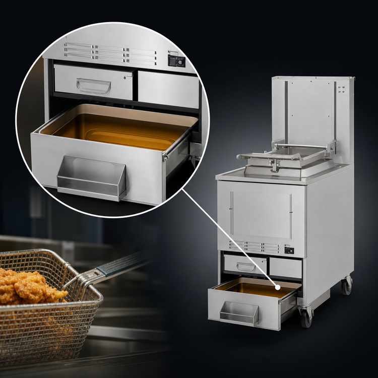 Product image #3 for Henny Penny Velocity Series Electric Open Fryer with Built-In Filtration, 75 lb. Oil Capacity, Floor Model