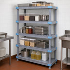 Thumbnail image #3 for Quantum QP187274V4S1 5-Shelf Polymer Shelving Unit with Dunnage Stand, 2000-lb. Capacity, 72"W x 18"D x 74"H, Gray