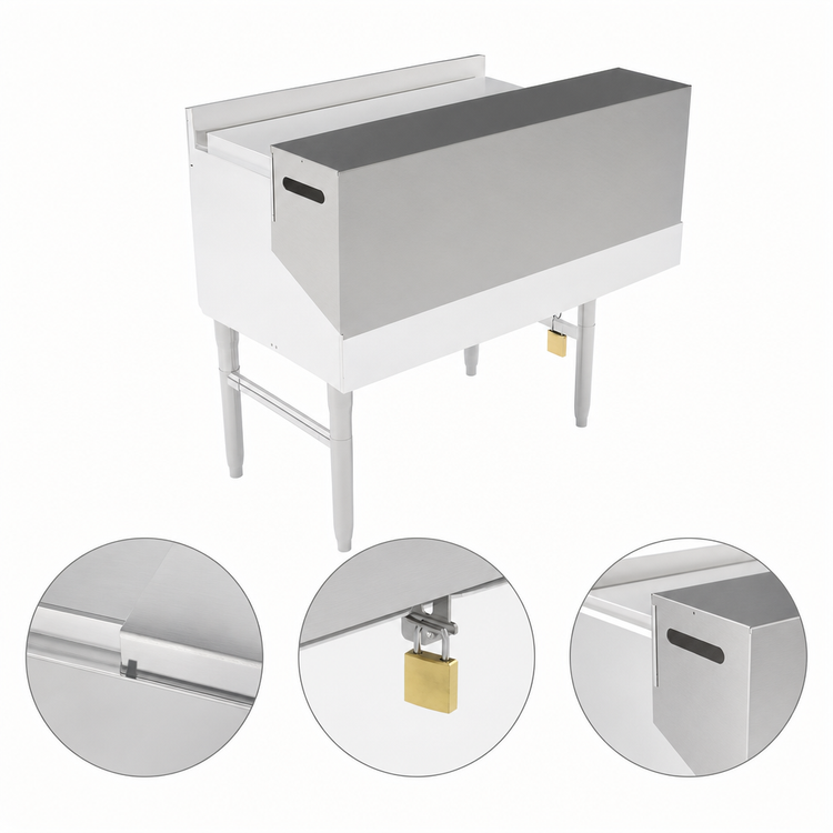 Product image #3 for John Boos Double 24-Inch Speed Rail Locking Cover, 18/300 Stainless Steel