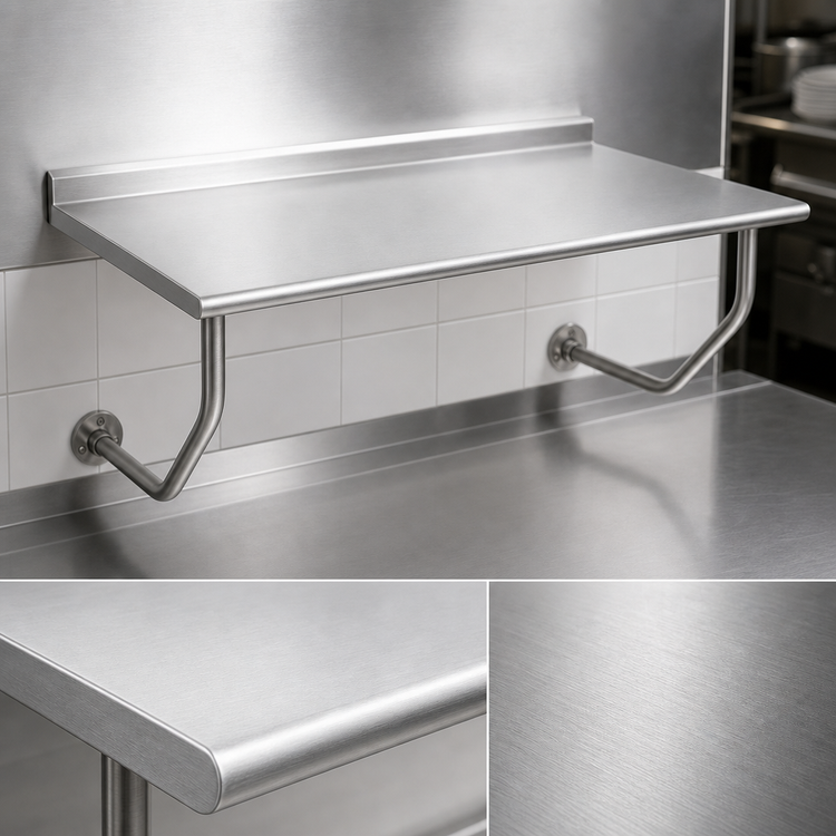 Product image #3 for Advance Tabco FSS-W-303 Wall-Mounted Stainless Steel Table, 36 x 30 Inches, 14 Gauge, 1-1/2 Inch Backsplash