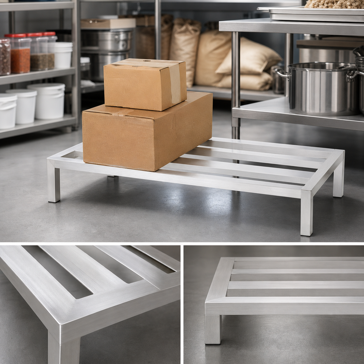 Product image #3 for Channel Manufacturing Heavy-Duty 4-In. Wide E-Channel Aluminum Dunnage Rack, 54 in. W x 20 in. D x 12 in. H