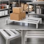 Thumbnail image #3 for Channel Manufacturing HD2054 Heavy-Duty E-Channel Aluminum Dunnage Rack, 54" W x 20" D x 12" H, 3,000-lb. Capacity