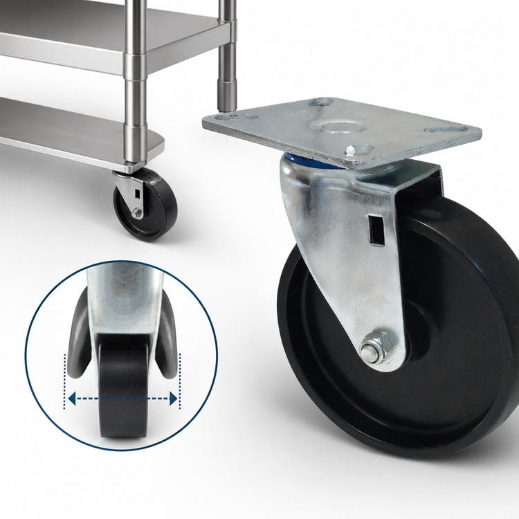 Product image #3 for Winco 5-Inch Plate Caster Without Brake for ALRK-3 Shelving Unit