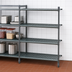 Thumbnail image #3 for Cambro Camshelving Basics Plus 18 x 36 x 84 Inch 4-Tier Vented Polymer Shelving Add-On Unit, Brushed Graphite
