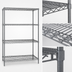 Thumbnail image #3 for Eagle Valu-Master 4-Tier Wire Shelving Starter Unit, 72W x 21D x 74H, Pewter Gray Epoxy
