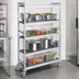 Thumbnail image #3 for Fermostock 4-Tier Mobile Shelving Unit with Removable Polymer Inserts, 68 Inch W x 18 Inch D x 71 Inch H