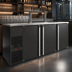 Thumbnail image #3 for Micro Matic USA Pro-Line MBB78-E 80-Inch Three-Section Refrigerated Back Bar Cabinet, 30.8 Cu. Ft., 3 Solid Locking Doors